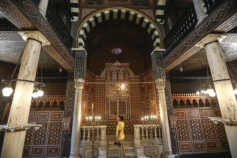 Ben Ezra Synagogue in Old Cairo interior historical Jewish synagogue Egypt